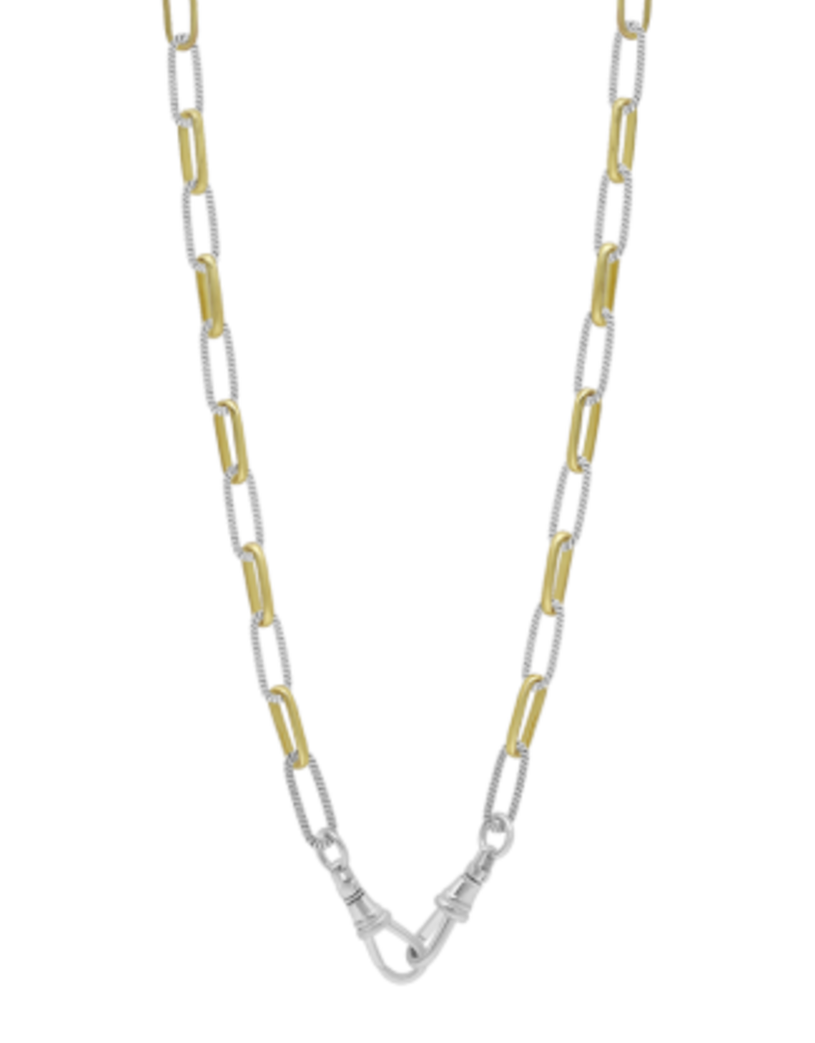 Waxing Poetic Waxing Poetic Twisted Link Everything Necklace-Ceramic Coated Brass/Silver