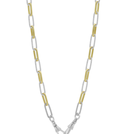 Waxing Poetic Waxing Poetic Twisted Link Everything Necklace-Ceramic Coated Brass/Silver