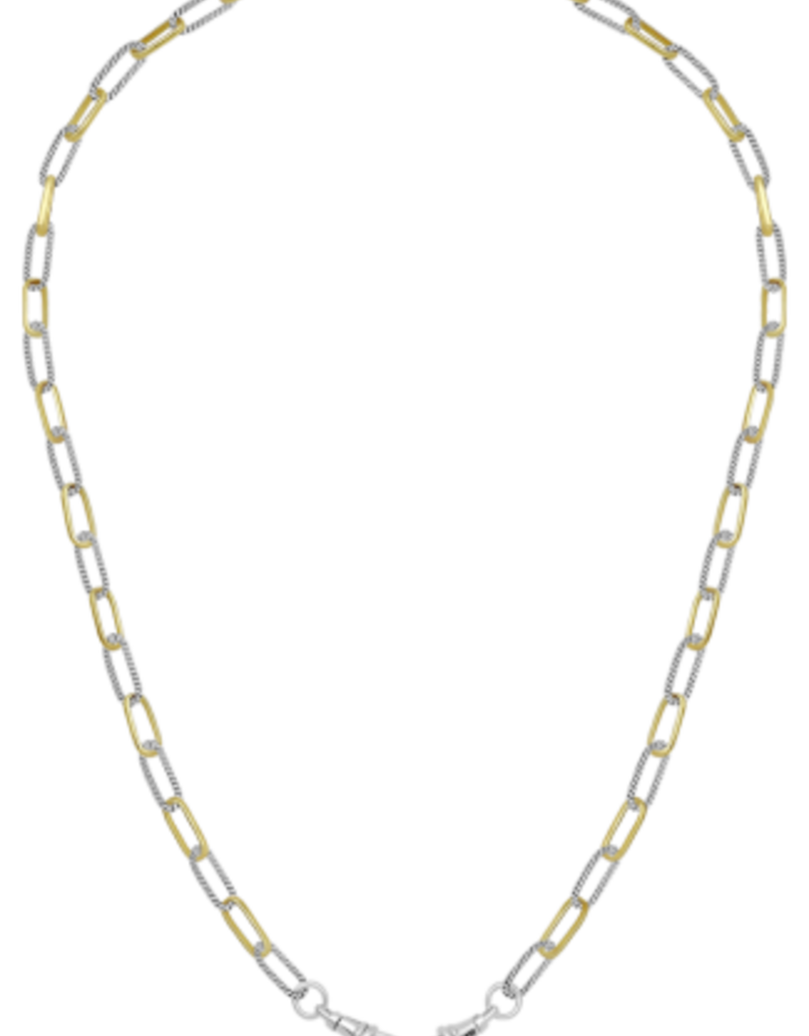 Waxing Poetic Waxing Poetic Twisted Link Everything Necklace-Ceramic Coated Brass/Silver