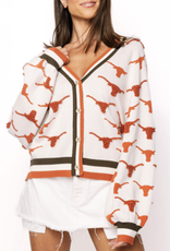 Queen of Sparkles LICENSED TEXAS KNIT IN MASCOT RHINESTONE CARDIGAN