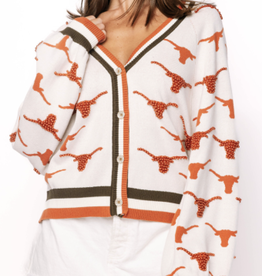 Queen of Sparkles LICENSED TEXAS KNIT IN MASCOT RHINESTONE CARDIGAN