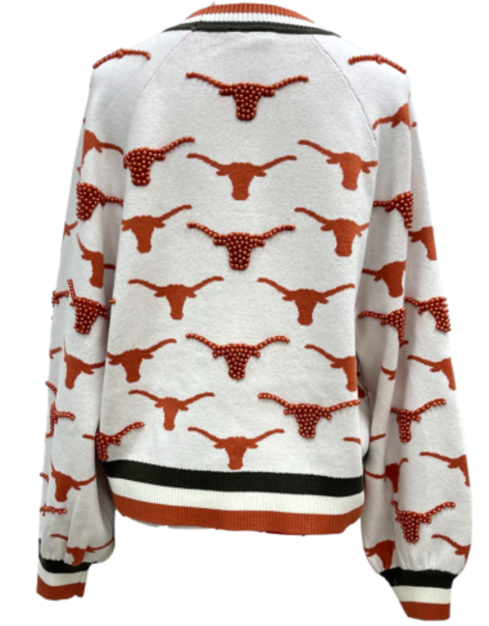 Queen of Sparkles LICENSED TEXAS KNIT IN MASCOT RHINESTONE CARDIGAN