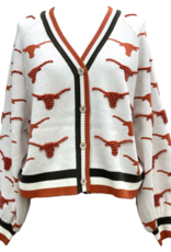 Queen of Sparkles LICENSED TEXAS KNIT IN MASCOT RHINESTONE CARDIGAN