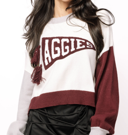 Queen of Sparkles LICENSED TEXAS A&M PENNANT SWEATER