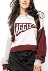 Queen of Sparkles LICENSED TEXAS A&M PENNANT SWEATER