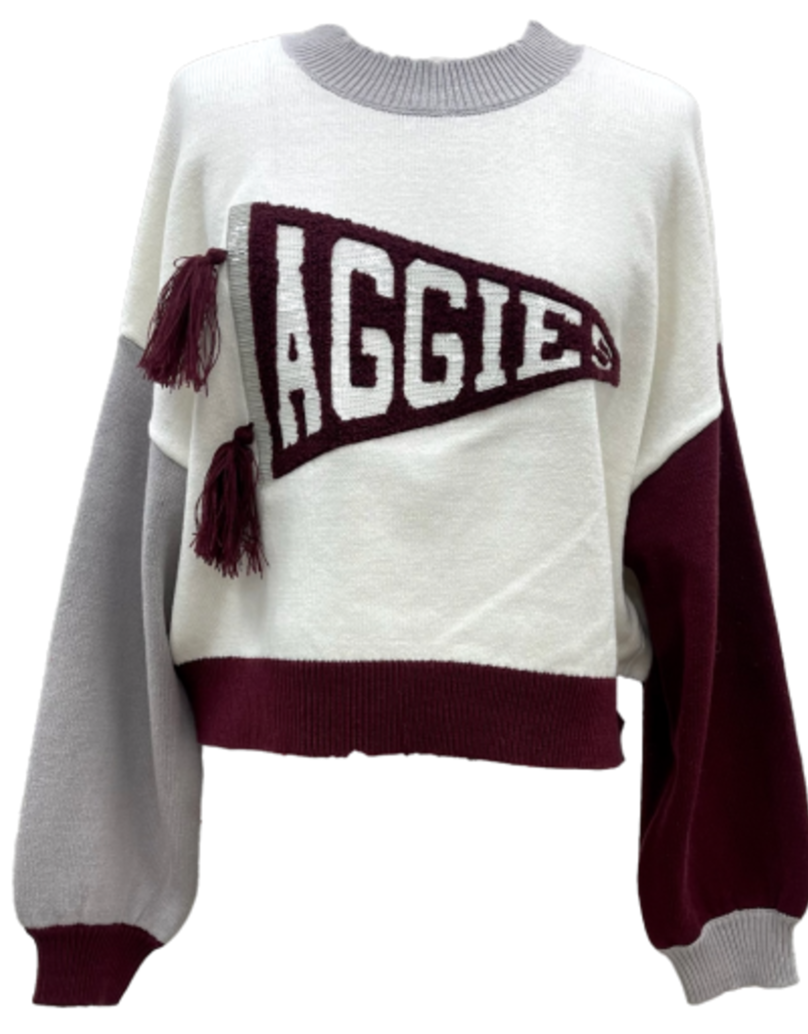 Queen of Sparkles LICENSED TEXAS A&M PENNANT SWEATER