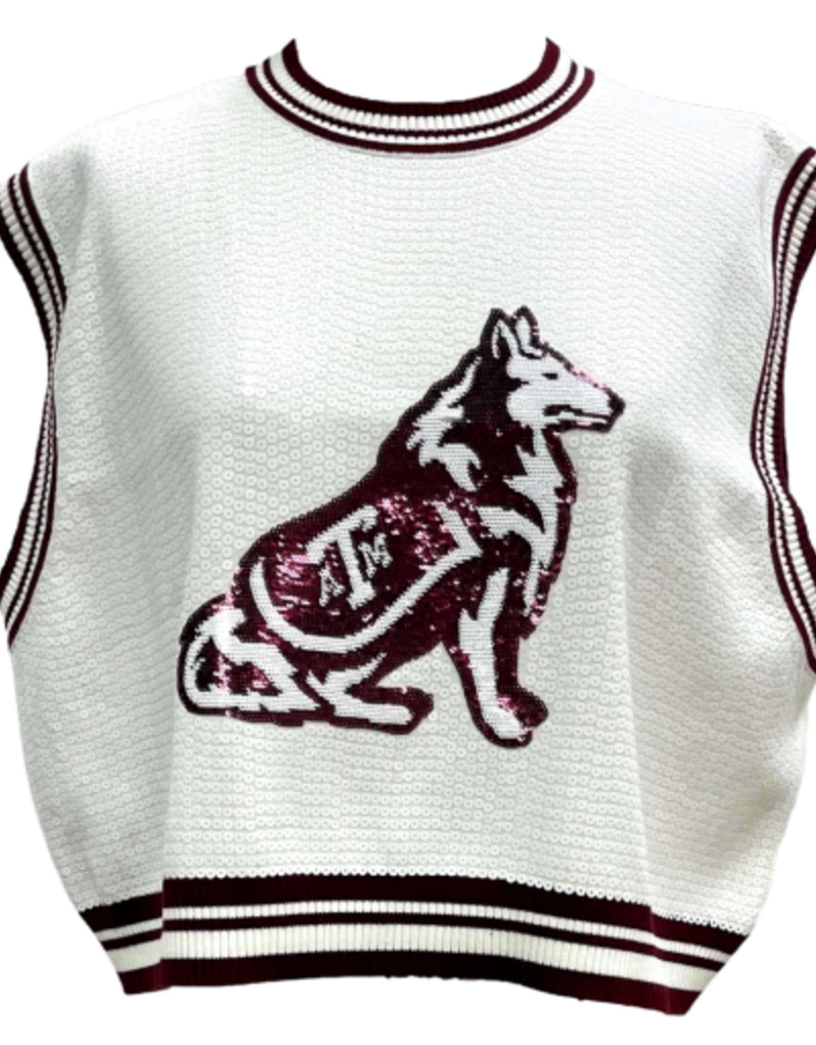 Queen of Sparkles Queen of Sparkles Licensed TEXAS A&M Full  Sequin Mascot Tank