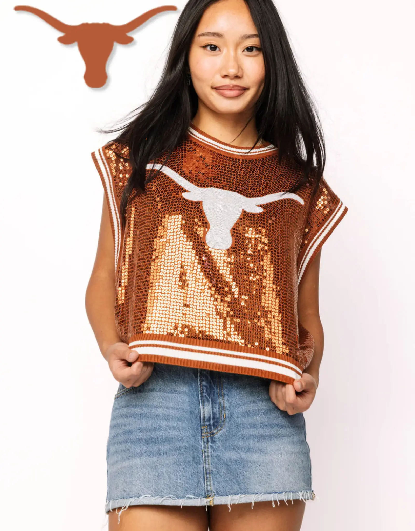 Queen of Sparkles Queen of Sparkles Licensed Texas Full Sequin Mascot Tank