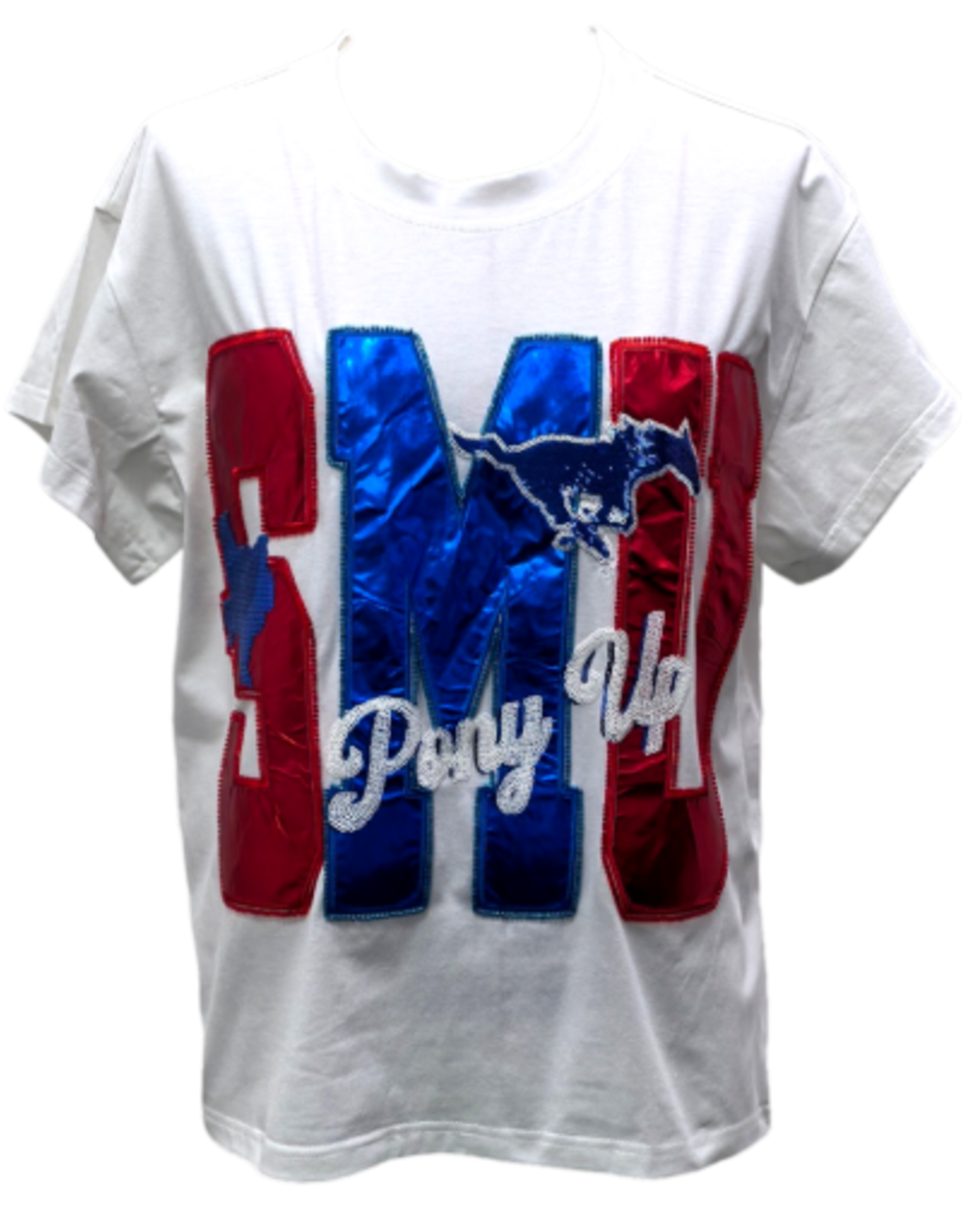 Queen of Sparkles Queen of Sparkles Licensed SMU Metallic Word  With  Icons Tee