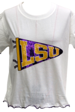 Queen of Sparkles Queen of Sparkles Collegiate LSU Pennant Frill Tee