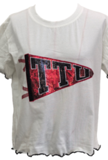 Queen of Sparkles Queen of Sparkles Collegiate Texas Tech Pennant Frill Tee