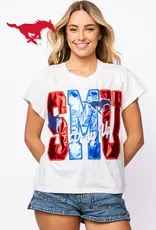 Queen of Sparkles Queen of Sparkles Licensed SMU Metallic Word  With  Icons Tee