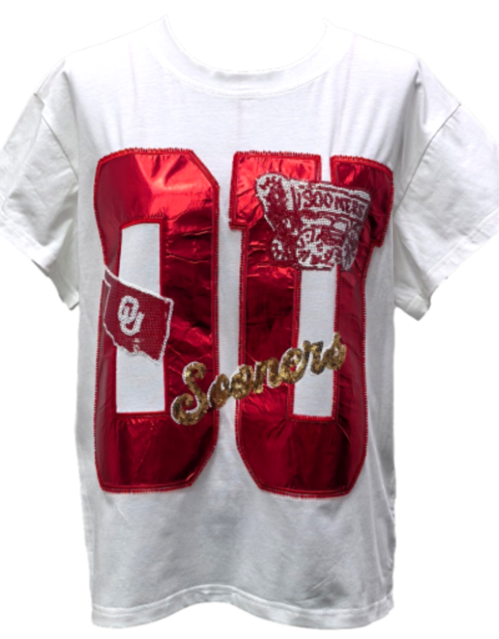 Queen of Sparkles Queen of Sparkles Licensed OU Metallic Word Icon Tee