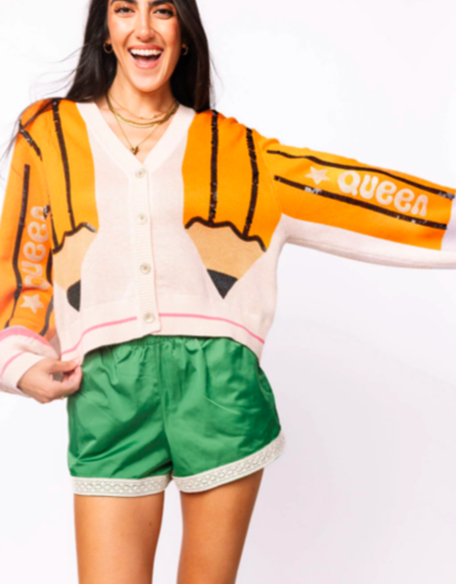 Queen of Sparkles Queen of Sparkles Pencil Button Up Cardigan