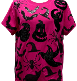 Queen of Sparkles Queen of Sparkles Hot Pink & Black & Halloween Icon Tee