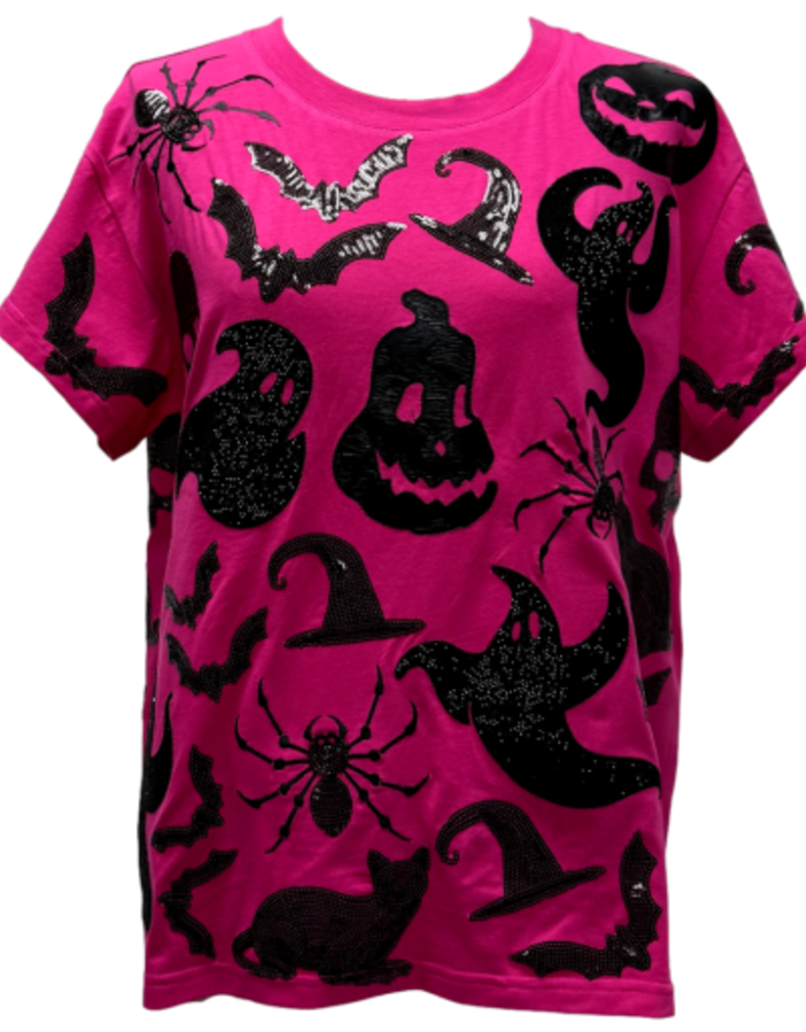 Queen of Sparkles Queen of Sparkles Hot Pink & Black & Halloween Icon Tee