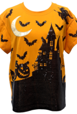 Queen of Sparkles Queen of Sparkles ORANGE & BLACK HALLOWEEN HOUSE TEE