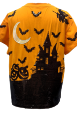 Queen of Sparkles Queen of Sparkles ORANGE & BLACK HALLOWEEN HOUSE TEE