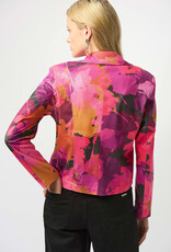 Joseph Ribkoff Joseph Ribkoff Foiled Faux Suede Abstract Print Fitted Jacket