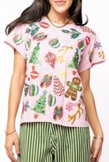 Queen of Sparkles Queen of Sparkles Light Pink Christmas Icons Tee