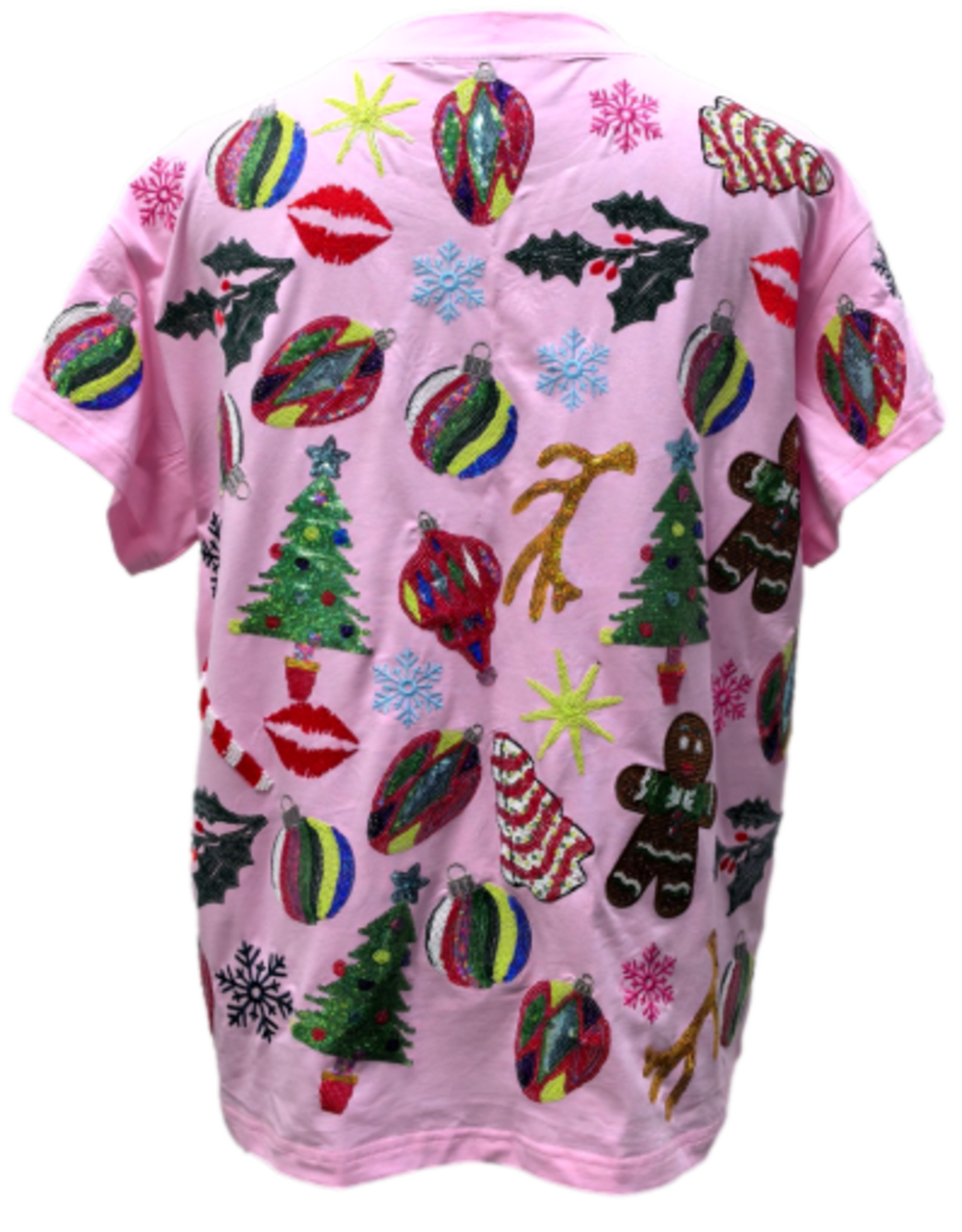 Queen of Sparkles Queen of Sparkles Light Pink Christmas Icons Tee