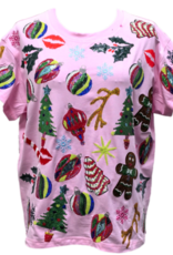 Queen of Sparkles Queen of Sparkles Light Pink Christmas Icons Tee