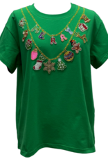 Queen of Sparkles Queen of Sparkles Bright Green  Christmas Necklace  Tee