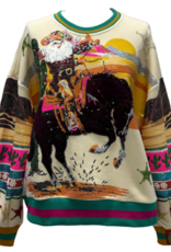 Queen of Sparkles Queen of Sparkles Multi Vintage Cowboy Santa Sweatshirt