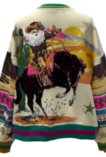 Queen of Sparkles Queen of Sparkles Multi Vintage Cowboy Santa Sweatshirt