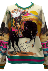 Queen of Sparkles Queen of Sparkles Multi Vintage Cowboy Santa Sweatshirt