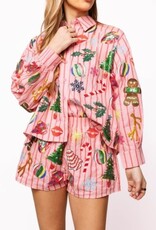 Queen of Sparkles Queen of Sparkles LIGHT PINK/RED STRIPE CHRISTMAS ICONS