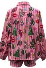 Queen of Sparkles Queen of Sparkles LIGHT PINK/RED STRIPE CHRISTMAS ICONS