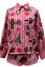 Queen of Sparkles Queen of Sparkles LIGHT PINK/RED STRIPE CHRISTMAS ICONS