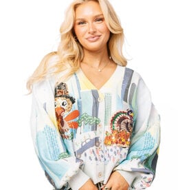 Queen of Sparkles Queen of Sparkles Multi Thanksgiving Parade Button Up Cardigan