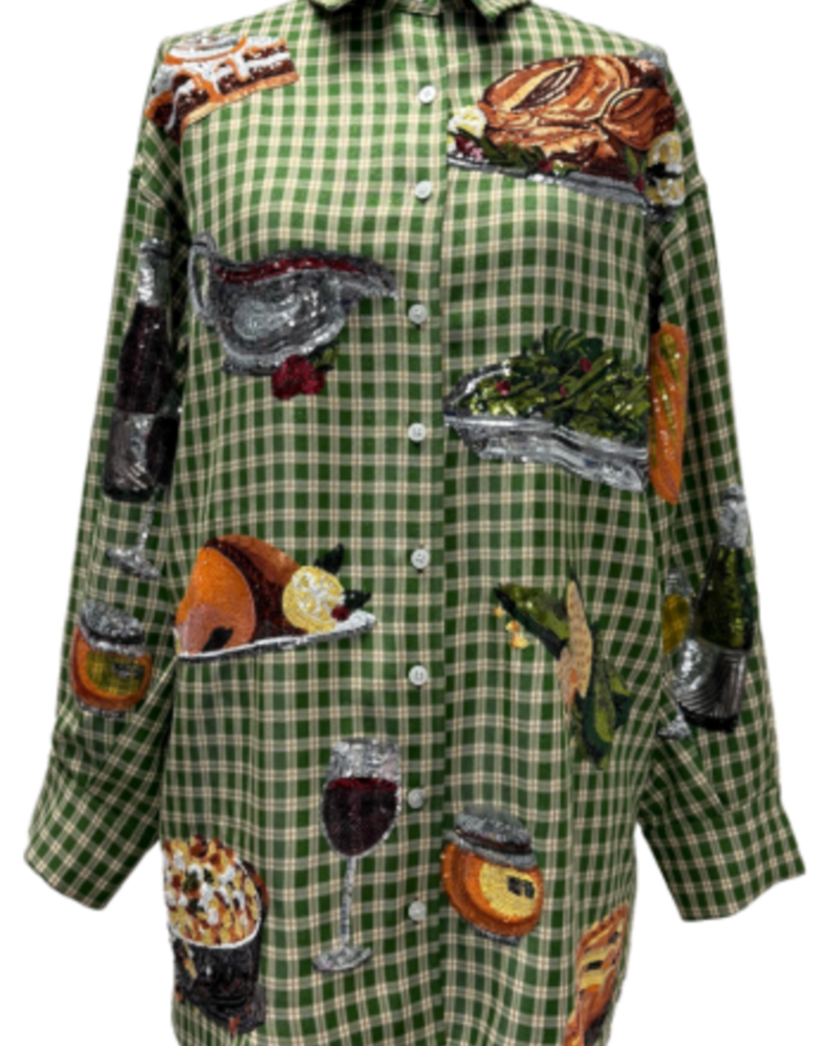 Queen of Sparkles Queen of Sparkles Green Plaid Queen of Turkey  Dress