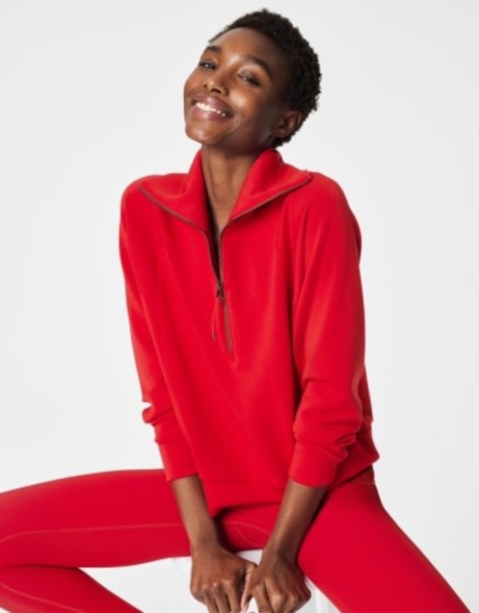 Spanx Spanx AirEssentials Half Zip Red