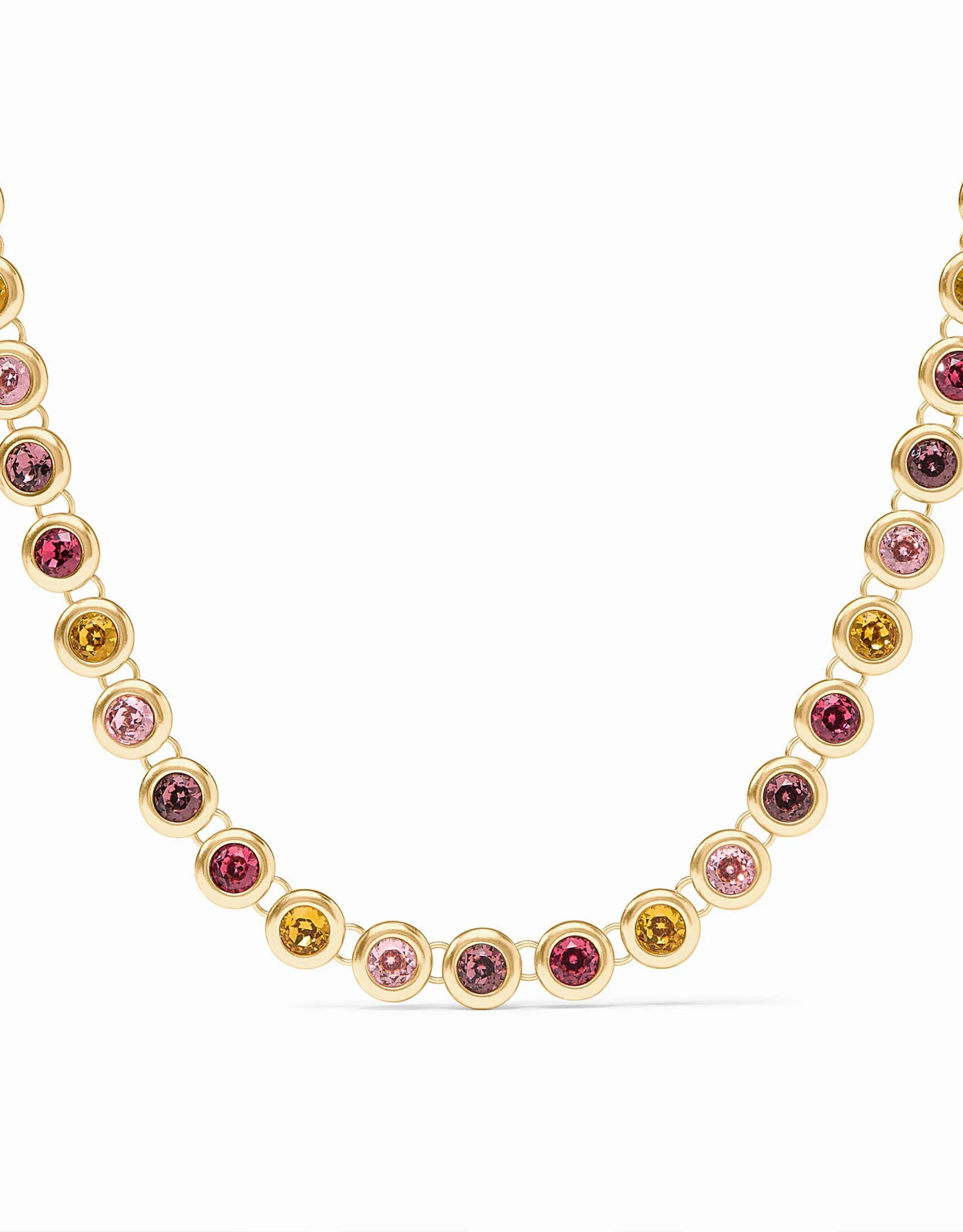 Julie Vos Julie Vos Rainbow Tennis Necklace Pink Dawn