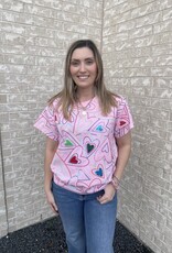 Queen of Sparkles Queen of Sparkles Light Pink Groovy Heart Tee