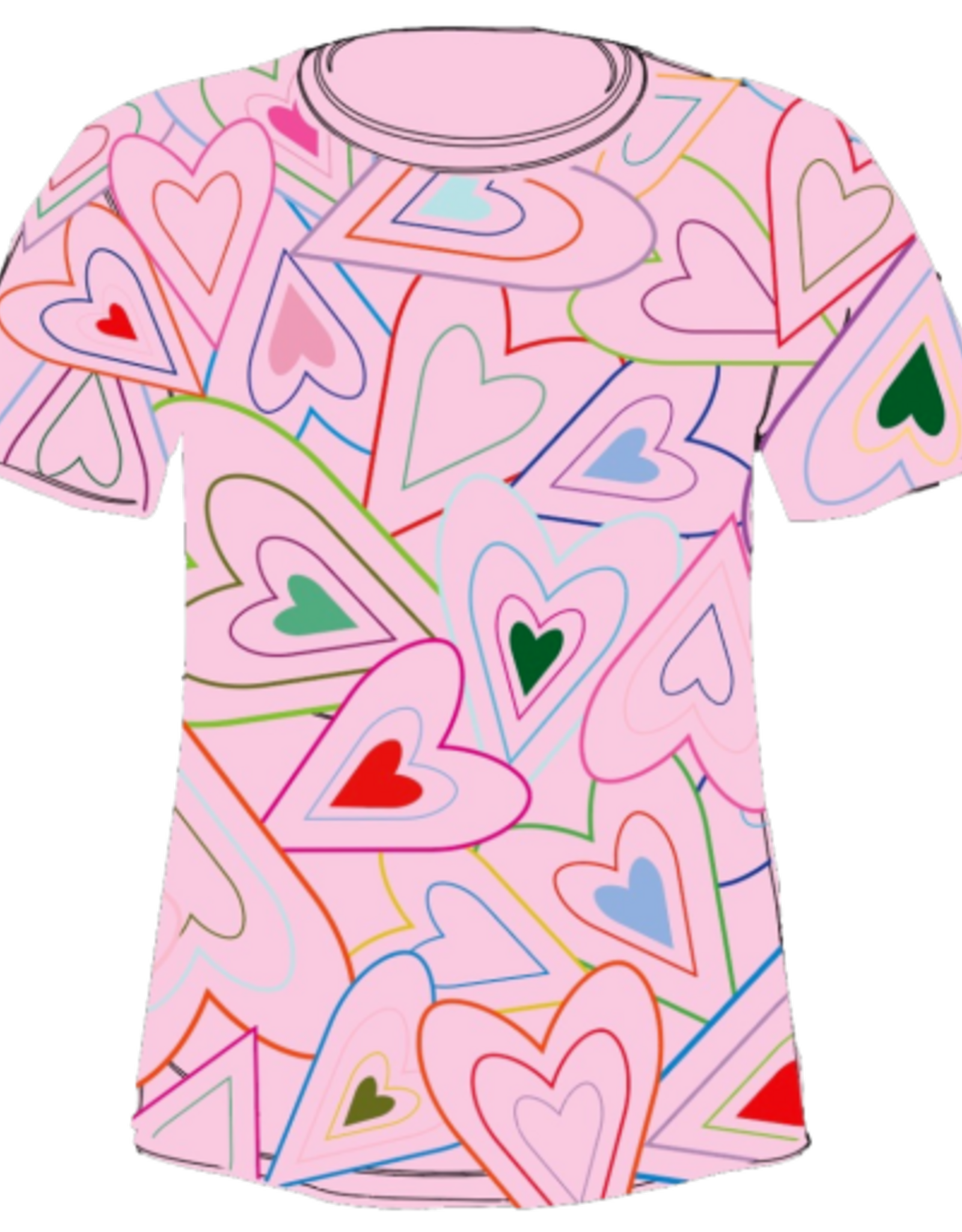 Queen of Sparkles Queen of Sparkles Light Pink Groovy Heart Tee
