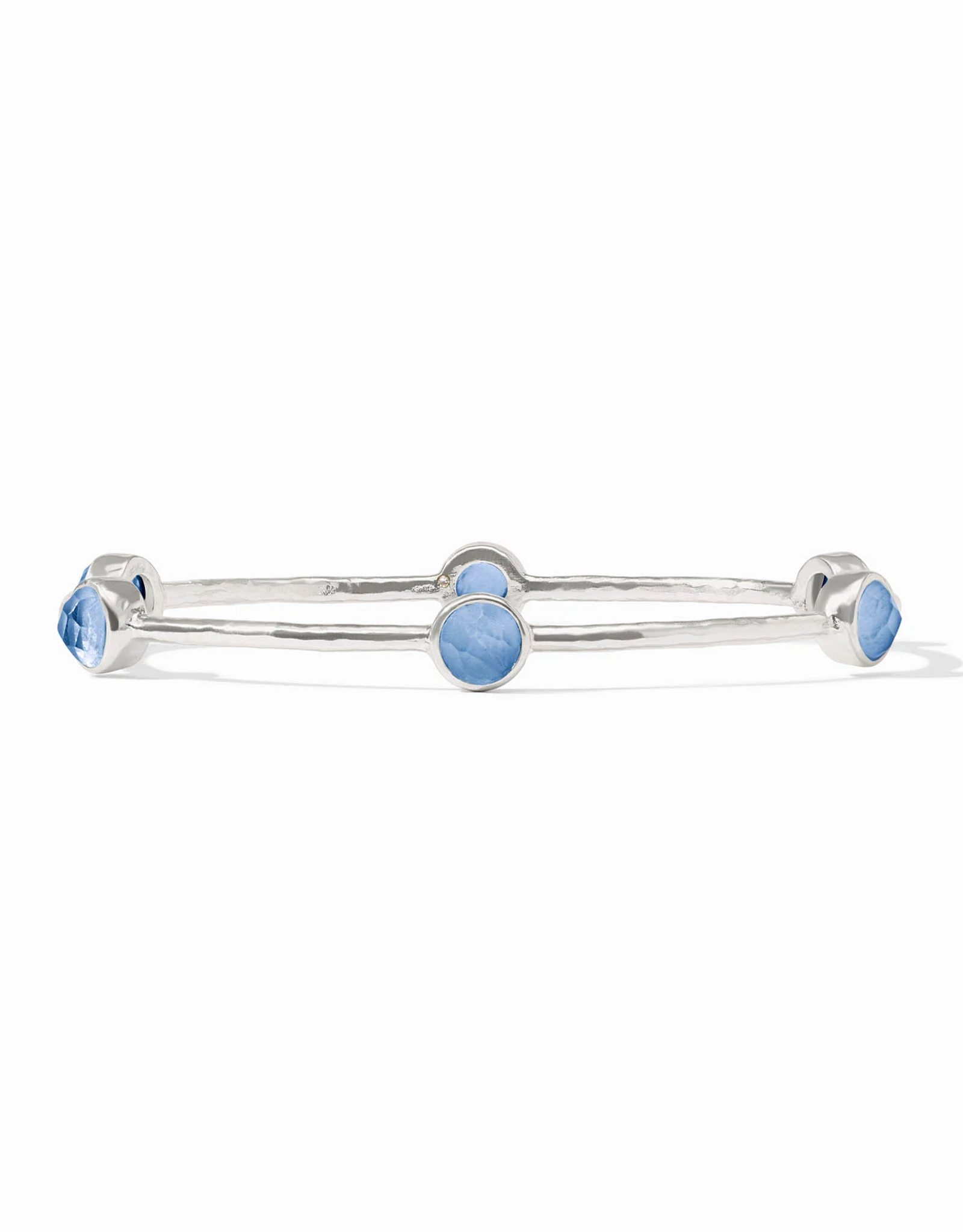 Julie Vos Julie Vos Silver Milano Luxe Bangle Irr Chalcedony M