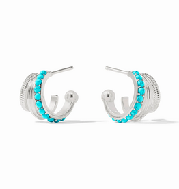 Julie Vos Julie Vos Hydra Triple Hoop Silver Turquoise