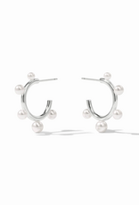 Julie Vos Julie Vos Hydra Stone Hoop Silver Pearl