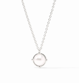 Julie Vos Julie Vos Honeybee Solitaire Necklace Silver Pearl