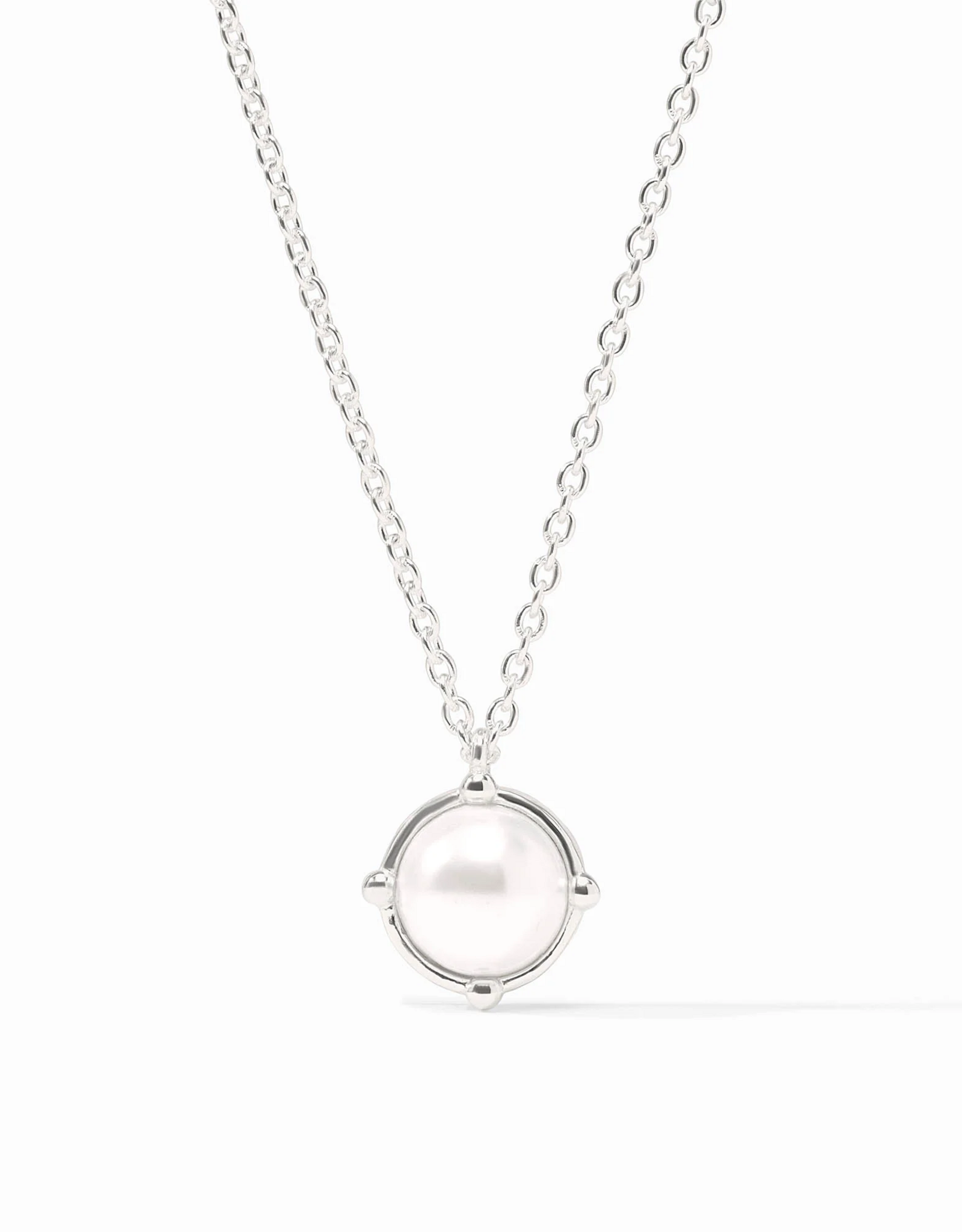 Julie Vos Julie Vos Honeybee Solitaire Necklace Silver Pearl