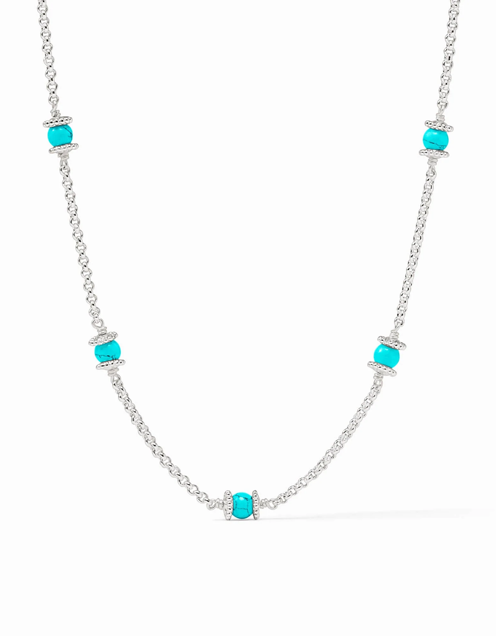 Julie Vos Julie Vos Hydra Delicate Station Necklace Silver Turquoise