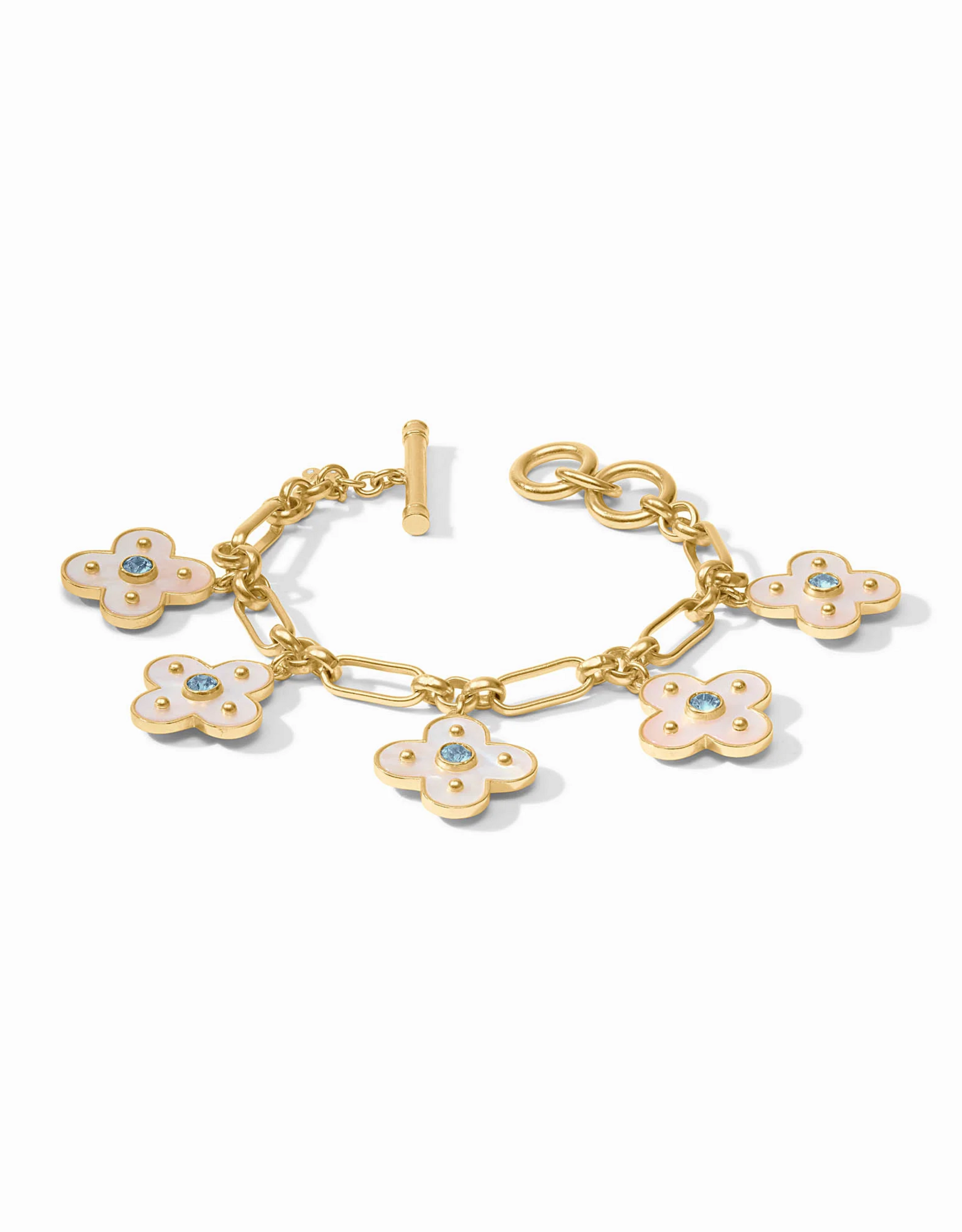 Julie Vos Julie Vos Colette Charm Bracelet Chalcedony Blue