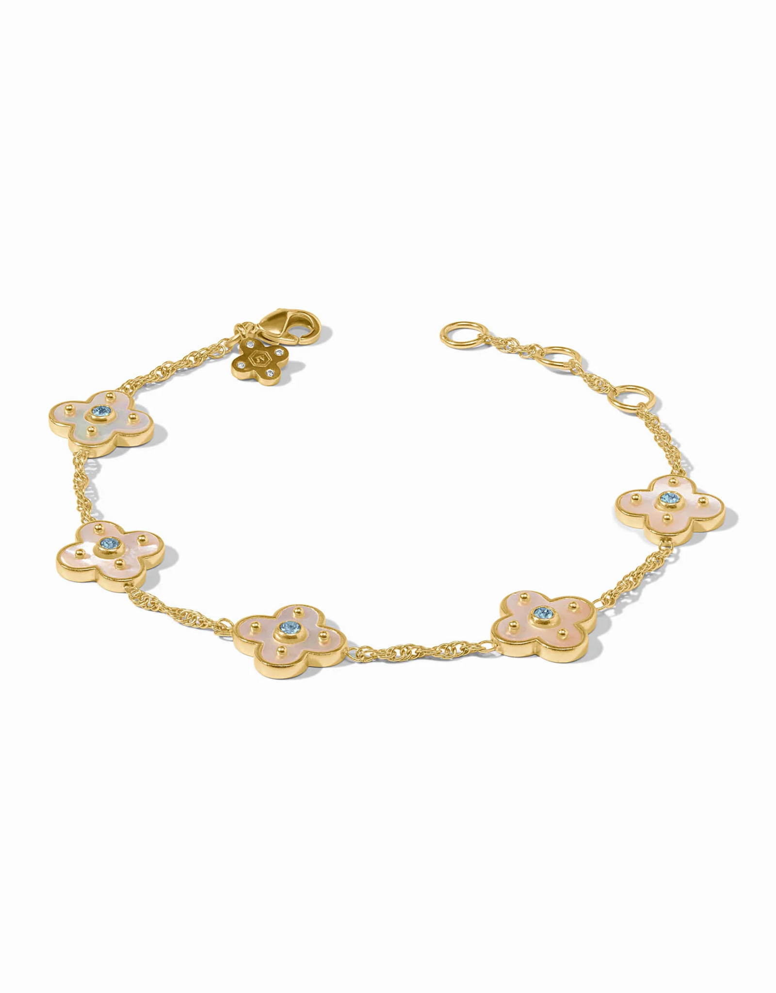 Julie Vos Julie Vos Colette Delicate Bracelet Chalcedony Blue