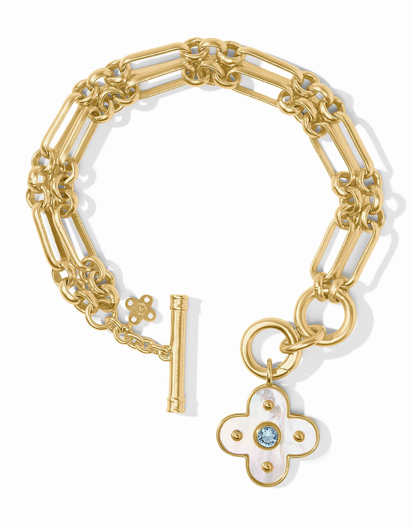 Julie Vos Julie Vos Colette Link Bracelet Chalcedony Blue