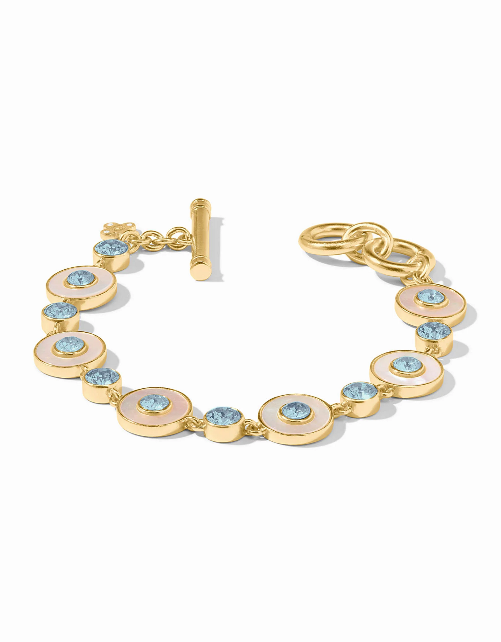 Julie Vos Julie Vos Colette Tennis Bracelet Chalcedony Blue