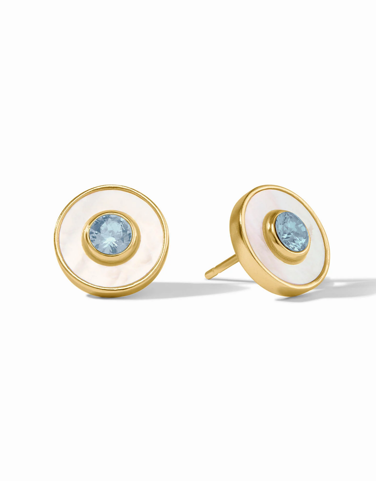 Julie Vos Julie Vos Colette Circle Stud Chalcedony Blue
